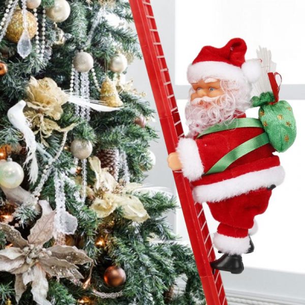 Elektryczny Święty Mikołaj Wspinaczka po drabinie