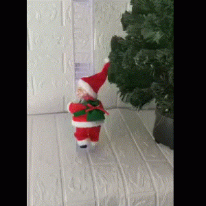 Elektryczny Święty Mikołaj Wspinaczka po drabinie 03