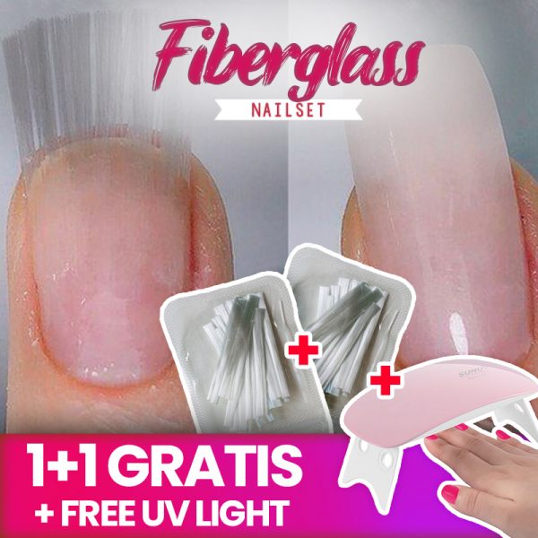 Fiberglass zestaw do przedłużania paznokci [1+1 GRATIS + światło UV]