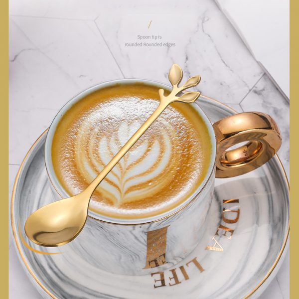 Golden leaf set – Profesjonalny zestaw do herbaty/kawy lub deserów (8 sztuk) slider